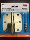 V512r58 National Hardware Interior Door Hinges Brite Brass Finish Radius Round