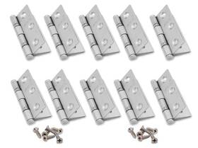 Vasana 431248082824 10pcs 2inch Silver Stainless Steel Folding Butt Security Exterior Door Hinge