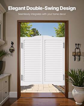 Vevor 197988678113 Saloon Swinging Doors 36 Inch X Arched Top Pine Wood With Hinges White