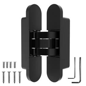 Ajzq06-15-mc Villar Home Designs Black Invisible Door Hinge 180 Degree Swing Heavy Duty 135lb Hidden