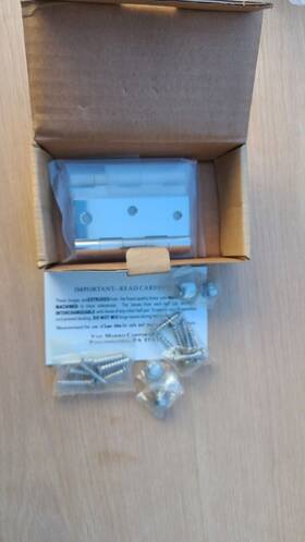 11-3025-618 Von Morris 1 Pair Screen Door Hinges Polished Nickel 3.0 Inch X 2.5