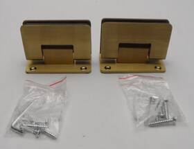 Wanlian 779288478244 2 Pcs Wall To Glass Shower Door 90 Degree Hinges Heavy Duty Self Closing