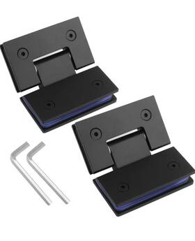 Wanlian 798607415890 135 Glass Shower Door Hinge Heavy Duty For 1/3 Inch To 1/2 Black