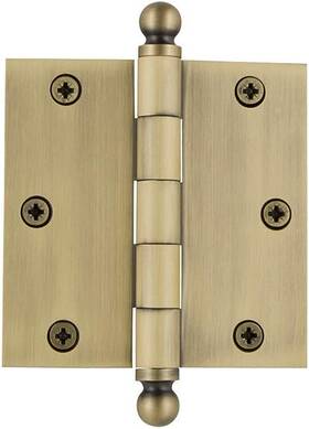 728345 Warehouse Ball-tip Residential Door Hinge With Square Corners Antique Brass