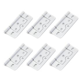 Wx0272 Wealrit 6 Pcs White Non-mortise Hinges Door 3 Inch Length Heavy Duty Hing