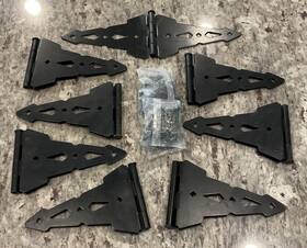 Th-bk-6 Winsoon 8 Black Heavy-duty Decorative Fence Gate Tee Hinges 15.7 Inch X7 48 Screws New