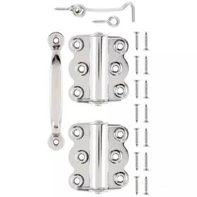 Wright Products 445003026054 Wood Screen Hardware Stainless Steel Self Closing Hinge And Latch Kit Door