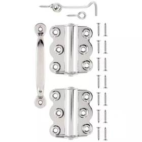 Wright Products 711182012360 Wood Screen Hardware Stainless Steel Self Closing Hinge And Latch Kit
