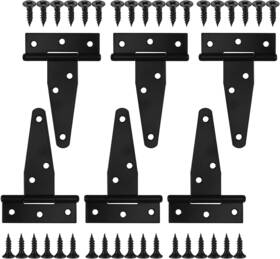 Xhjzgctech 313110584521 6 Pack 3 Inch T Hinges Shed Door T-strap Gate Heavy Duty Black