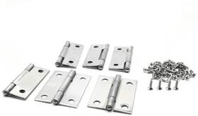 Xjs 666354608127 Cabinet Stainless Steel Screw Mounted Door Hinges With Mounting Screws 2 Inch 6 Pc