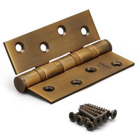 433pk-y-3 Yagu 3 Pack 4ftft Door Hinges Antique Brass 4 X Inch - Square Corners Stainless St