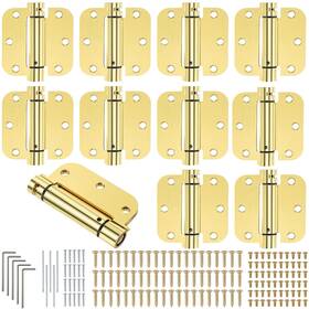 Xie-yaocom-2277 Yaocom Inch 10 Pack 3.5 Self Closing Door Hinges Spring Loaded Gold 5/8 Rc