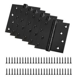 Yaoyao Land 715017310089 6 Pack Black Stainless Steel 4ftft Door Hinges With Square Corner 4in X He