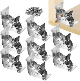 Ydajiuri 445009028076 Folding Brackets 8 Pack Heavy-duty Self-locking Hinges With Screws Fo