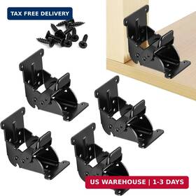 Ydajiuri 715968418667 Folding Brackets 4 Pack Heavy-duty Self-locking Hinges With Screws Fo