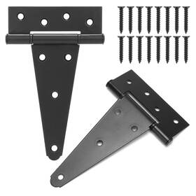 Yonsin-h6-b-ts Yonsin 6 Inch T-strp Shed Door Hinges 2 Pcs Switch Silently Heavy Duty Black Tee Hings