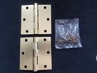 Z10703 Unbranded Antique Brass Door Hinges Bright Solid Square Hinge Inch