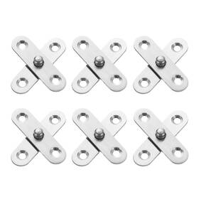 Zaplyte 601968762902 6pcs 360 Degree Rotating Pivot Hinges 57 X 16.3mm Stainless Steel Centre Shaft