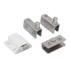 Zaplyte 617662812423 40x13x30mm Cabinet Door Pivot Hinges Magnetic Glass Clamps 2 Sets