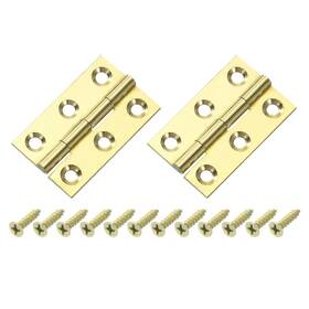 Zaplyte 636939162283 2pcs Folding Butt Hinges 1.5 Inch Brass Small Door Cabinet