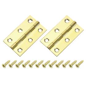 Zaplyte 636939162306 2pcs Folding Butt Hinges 2 Inch Brass Small Door Cabinet