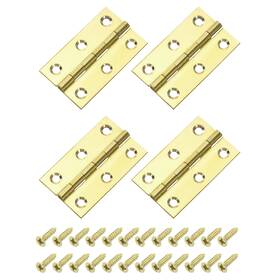 Zaplyte 636939162313 4pcs Folding Butt Hinges 2 Inch Brass Small Door Cabinet