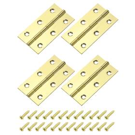 Zaplyte 636939162351 4pcs Folding Butt Hinges 3 Inch Brass Small Door Cabinet