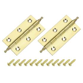 Zaplyte 636939162412 2pcs Folding Butt Hinges 3 Inch Brass Pointed Small Door