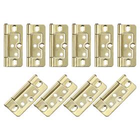 Zaplyte 656320820868 10pcs 3x1.4 Inch Door Hinges Non-mortise No Noise Plating Gold