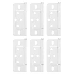 Zaplyte 656320821322 6pcs 3x1.4 Inch Door Hinges Non-mortise No Noise Plating White