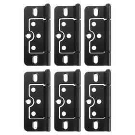 Zaplyte 656320821339 6pcs 3 X 1.4 Inch Door Hinges Non-mortise No Noise Electrophoresis Black