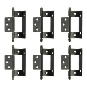Zaplyte 656320821360 6pcs Cabinet Hinges Full Inset 3.4x0.78inch Partial Wrap Long Hinge Bronze