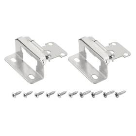 Zaplyte 656417577576 2 Set 1/2 Inch Overlay Cabinet Kitchen Hinges With Screws Nickel Silver