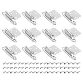Zaplyte 656417760282 24pcs Cabinet Kitchen Inset Hinges 1/2 Inch Overlay With Screws Nickel Silver