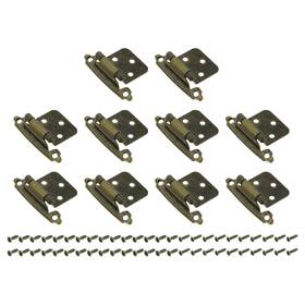 Zaplyte 656417760381 20pcs Cabinet Kitchen Inset Hinges 1/2 Inch Overlay With Screws Bronze