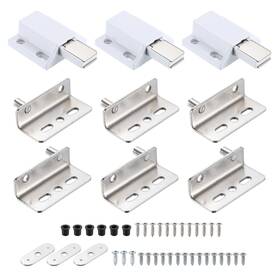 Zaplyte 676766781462 3 Set 40x26mm Concealed Shaft Door Hinges With Single Head Magnetic Catch Silver