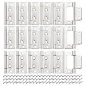 Zaplyte 680811877901 18pcs Non Mortise Door Hinge Bifold Butt Cabinet With Screw White Nickel