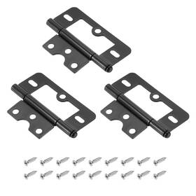 Zaplyte 680811878007 3pcs 3 Inch X 1.4 Non Mortise Butterfly Hinge Removable Loose Pin Black