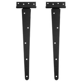 Zaplyte 745060090355 2pcs T-strap Door Hinges 16 Inch Wrought Tee Shed Gate Iron Black