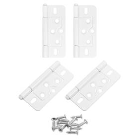 Zaplyte 781954050326 4pcs 3x1.4 Inches Door Hinges Non-mortise No Noise Plating White