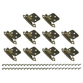 Zaplyte 781954250030 30pcs Cabinet Kitchen Inset Hinges 1/2 Inch Overlay With Screws Bronze