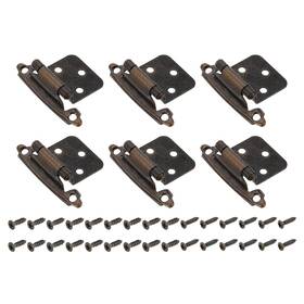 Zaplyte 781954250160 6pcs Cabinet Kitchen Inset Hinges 1/2 Inch Overlay With Screws Red Bronze
