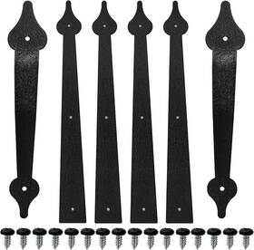 A3-gcm5157-1 Zekoo Steel Decorative Garage Door Hinges Handles Iron Hardware Kit Color Black