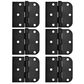 Zion Building Supplies 628090072747 Round And Square Matte Black Hinges - Bundles 6pcs