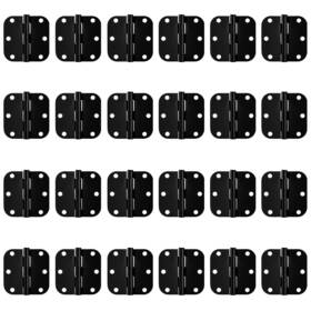 Zion Building Supplies 628090074116 Round Matte Black Door Hinges - Bundles 24 Pack