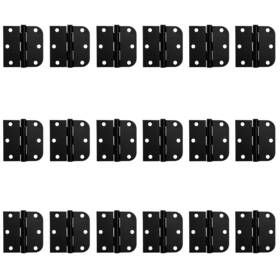 Zion Building Supplies 628090074260 3 Inches Matte Black Interior Door Hinges Heavy Duty Round To Squ