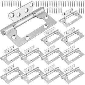 Zoenhou 787823071287 12 Pcs 4 X 3 Inch Silver Non Mortise Door Hinges Heavy Duty Brushed Nickel F