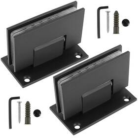 Zoenhou 787823388644 2 Packs Black Glass Door Hinges 90 Degree Frameless Shower Stai