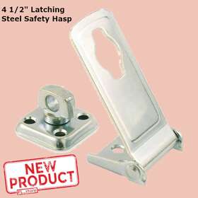 4pe45 Zoro Select 4 1/2 Inch Latching Steel Safety Hasp Conventional Zinc Finish Door Security New