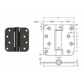56-427sbrs Zoro Select Butt Hinge Steel Full Mortise Mounting 4 In Leaf W X